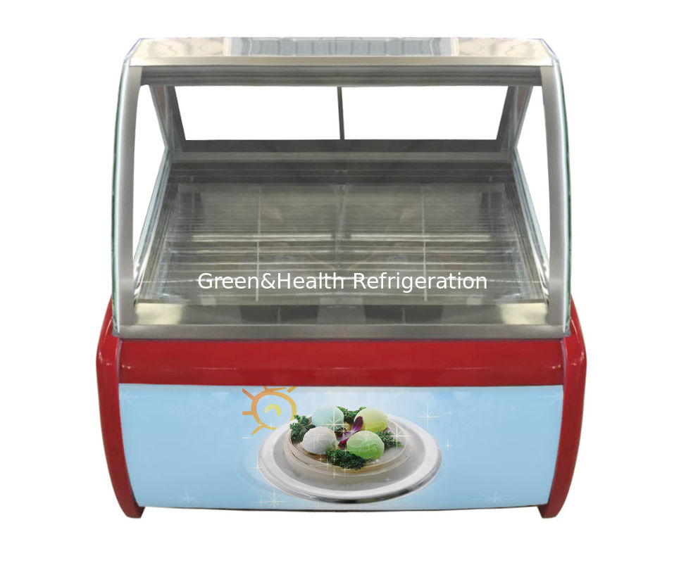 Countertop Gelato Display Freezer dengan Danfoss Compressor Glass Anti-fog dan pendingin udara dinamis