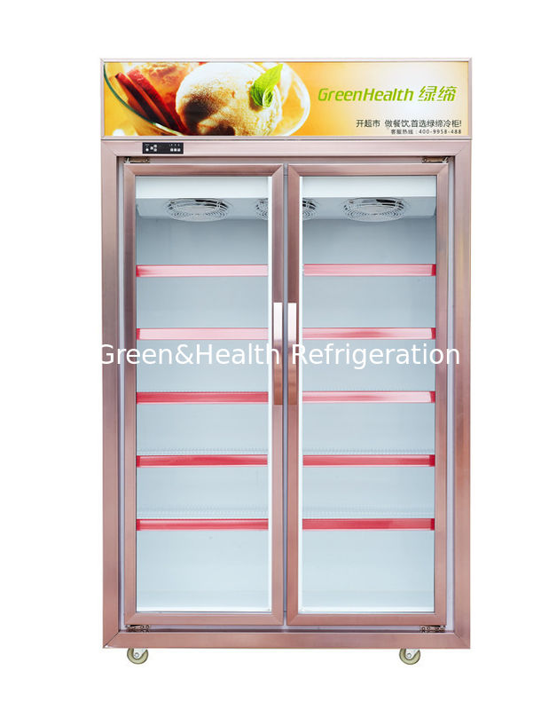 Freezer Pintu Kaca Komersial Kapasitas 500L dengan Kompresor Danfoss - Kulkas Display Beku Tegak dengan Pintu Kaca Tempered Tiga Lapis