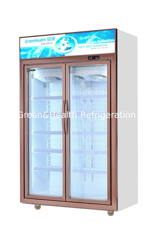 Freezer Pintu Kaca Komersial Kapasitas 500L dengan Kompresor Danfoss - Kulkas Display Beku Tegak dengan Pintu Kaca Tempered Tiga Lapis