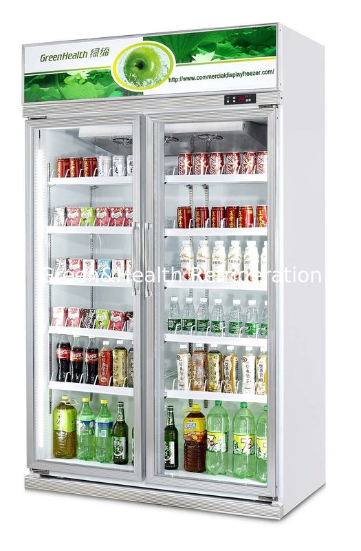 480L Commercial Beverage Cooler dengan Danfoss Compressor dan 0-10°C Control Temperature Glass Door Refrigerator