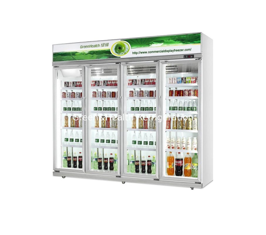 480L Commercial Beverage Cooler dengan Danfoss Compressor dan 0-10°C Control Temperature Glass Door Refrigerator