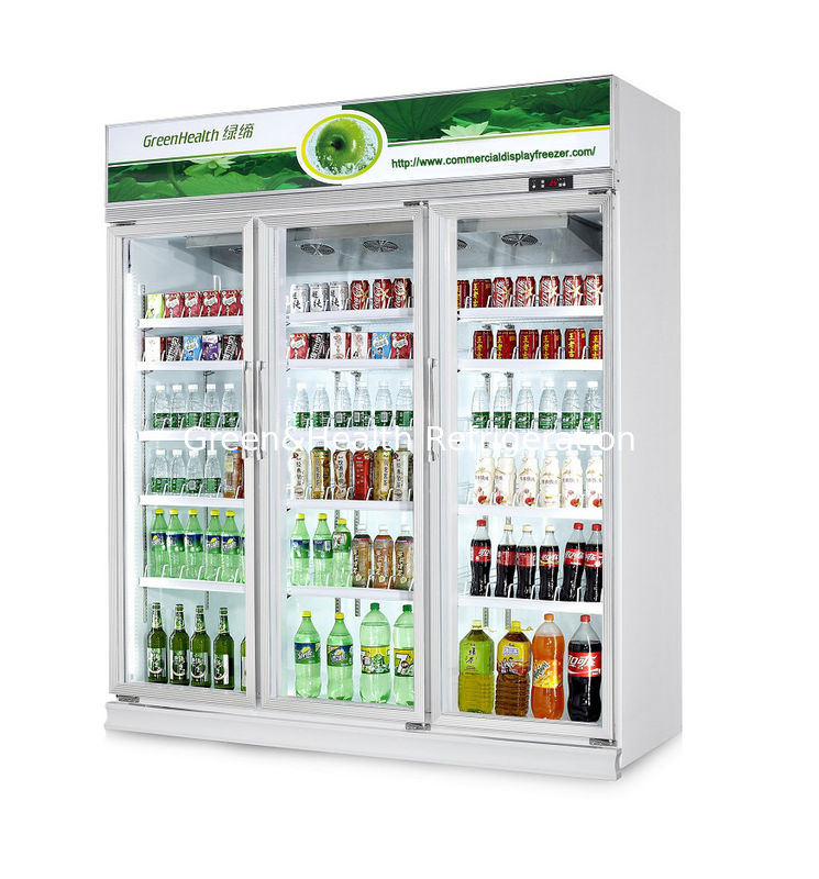 480L Commercial Beverage Cooler dengan Danfoss Compressor dan 0-10°C Control Temperature Glass Door Refrigerator