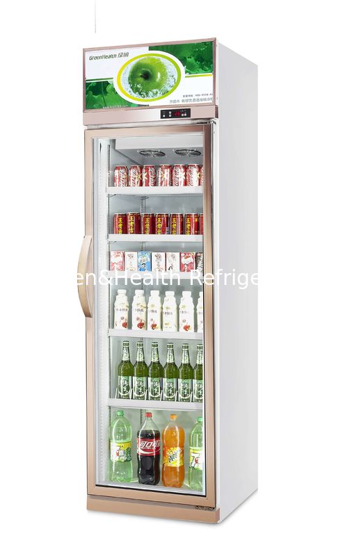 480L Commercial Beverage Cooler dengan Danfoss Compressor dan 0-10°C Control Temperature Glass Door Refrigerator