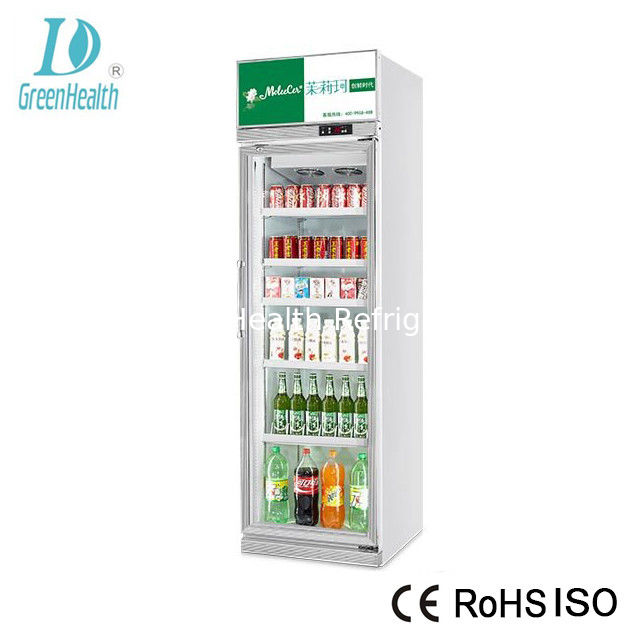 Komersial Pepsi Beverage Display Cooler dengan kapasitas 680L Danfoss kompresor dan penutupan otomatis Pintu ayunan dipanaskan