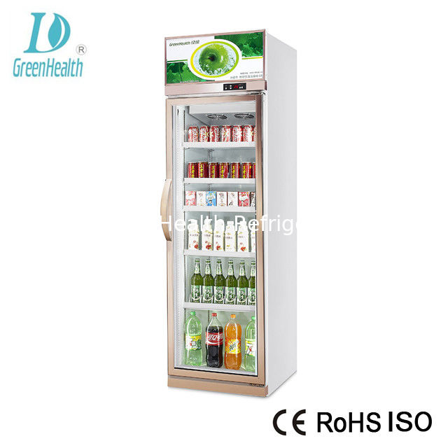 Komersial Pepsi Beverage Display Cooler dengan kapasitas 680L Danfoss kompresor dan penutupan otomatis Pintu ayunan dipanaskan