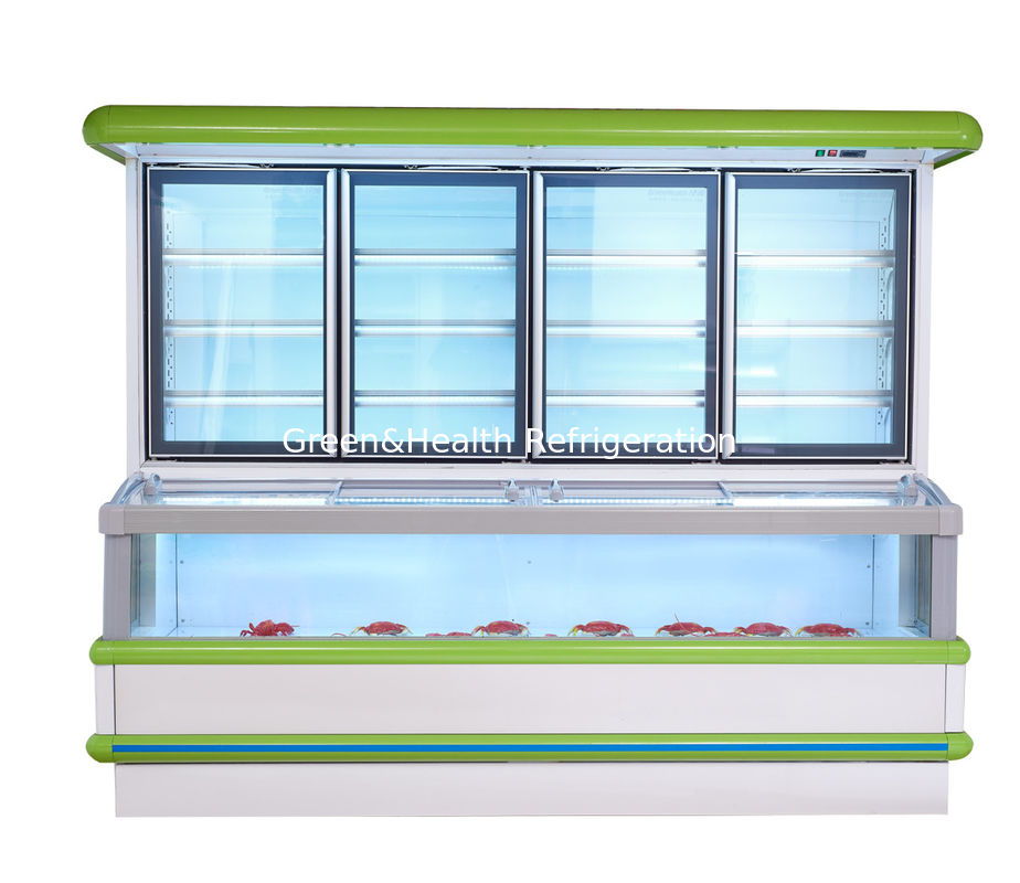 Komersial gabungan pendingin freezer dengan Defrost otomatis Danfoss kompresor dan LED pencahayaan untuk restoran sayur display