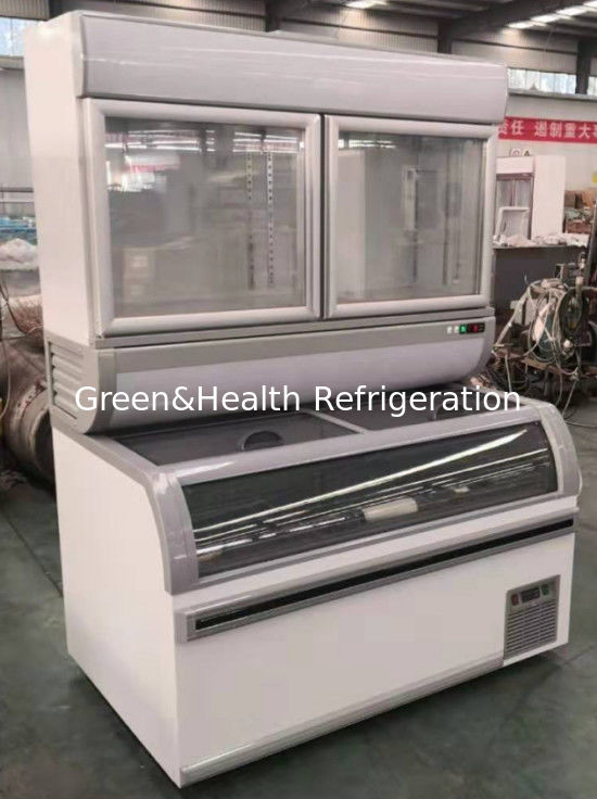 Komersial gabungan pendingin freezer dengan Defrost otomatis Danfoss kompresor dan LED pencahayaan untuk restoran sayur display