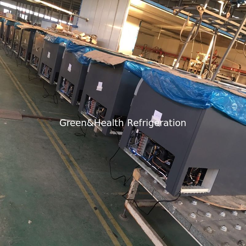 1.9m Commercial Island Display Freezer dengan lampu LED dan R404a Refrigerant 2100x890x890mm Chest Freezer