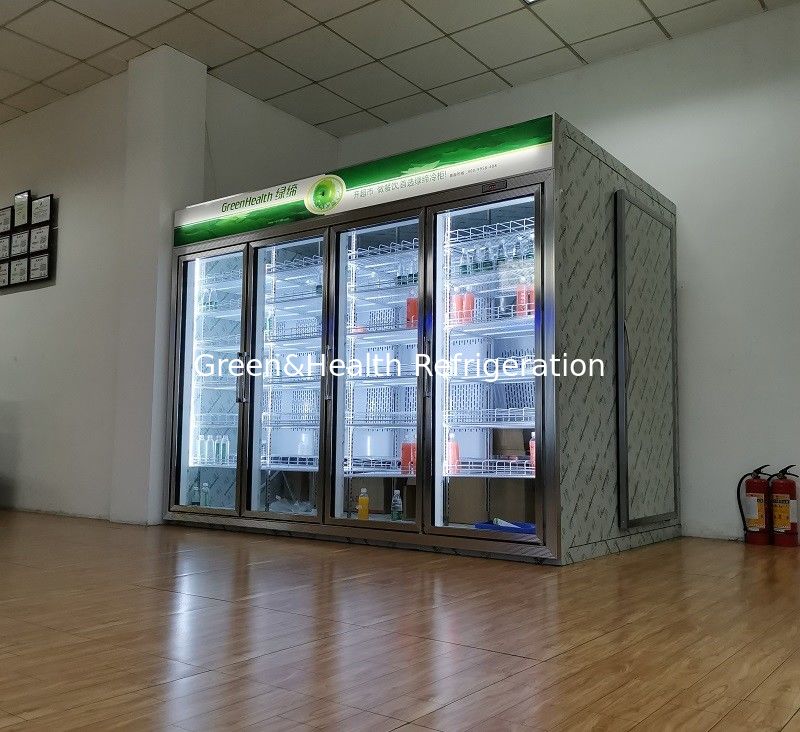 Layanan mandiri SKD Walk In Glass Door Freezer Cold Storage Chiller 60Hz