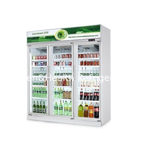 GreenHealth LG-1000W 3-Pintu Komersial Minuman Bersoda Kulkas, Unit Top-Mount, 0 ̊10 °C