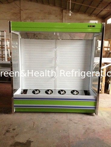 Buah Dan Sayur Multideck Chiller Terbuka 3m Oranye Warna Sistem Pendingin Jarak Jauh