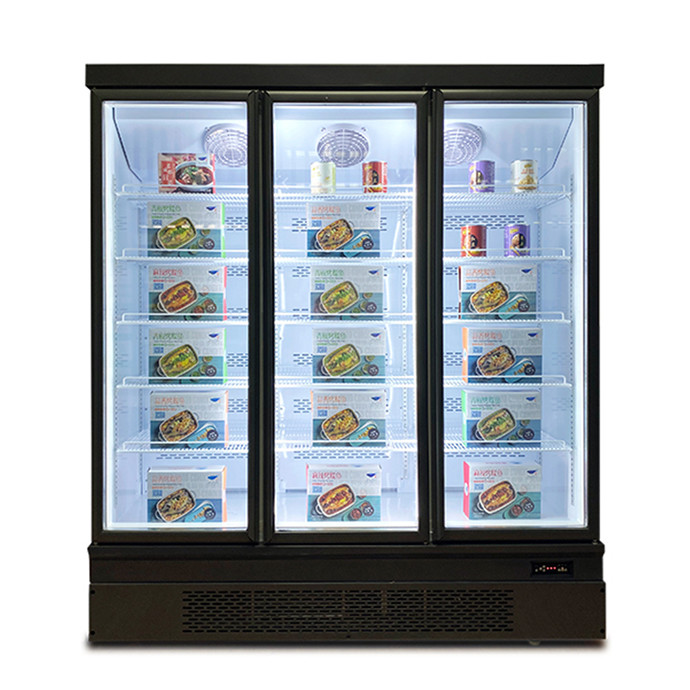 Display Komersial Freezer Multi Glass Pintu Bagian Bawah Mount