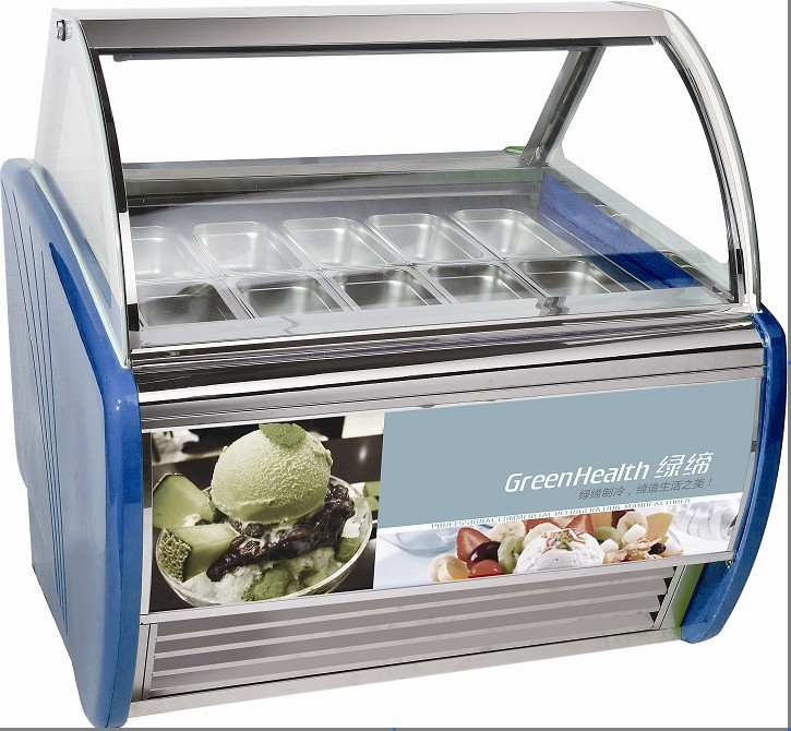 Portable Ice Cream Display Freezer Dengan Sistem Pendingin Di Bawah Bawah