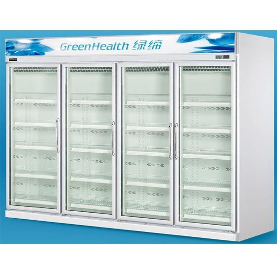 Bahan Makanan 0 - 10 ° C Freezer Pintu Kaca Bebas Es Dengan Kompresor Copeland