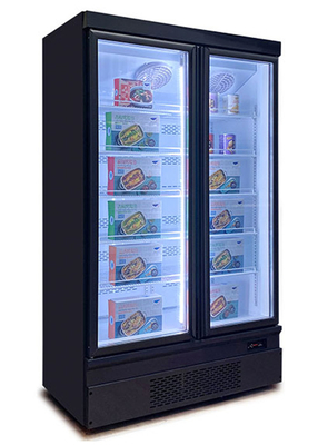 Warna Hitam 1 2 3 Pintu Kaca Freezer Supermarket Kulkas Untuk Pengawetan Makanan