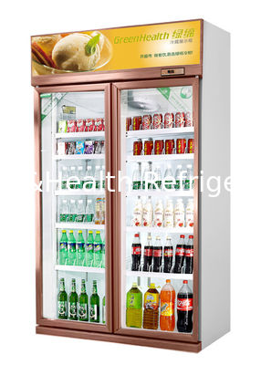Sesuaikan Tampilan Komersial Champagne Gold Freezer Minuman Dingin Untuk Restoran / Supermarket