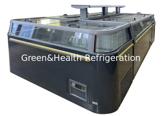 Supermarket Sliding Door Komersial Ice Cream Display Chest Freezer Dengan CE