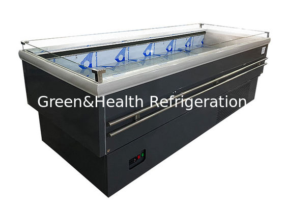 Peralatan Pendingin Besar Tampilan Komersial Island Freezer Buka Atas Untuk Toko