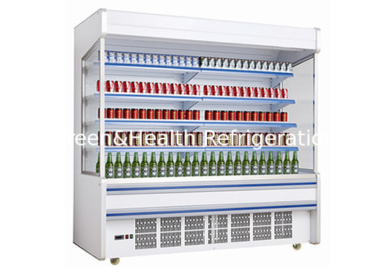Kipas Pendingin Multideck Open Front Chiller Untuk Shop Plug In Type Dengan R404 Refrigerant