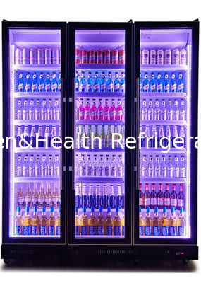 Kulkas Tampilan Bir Pintu Kaca Hitam Vertikal Dengan Sistem Pendingin Kipas
