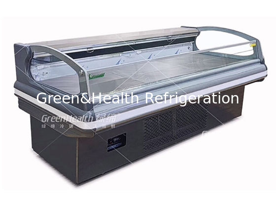 Open Meat Showcase Chiller Untuk Hypermarket Food Grade Stainless Steel