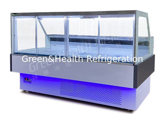 White Front Open Sliding Glass Door Deli Display Chiller Dengan Kompresor Danfoss