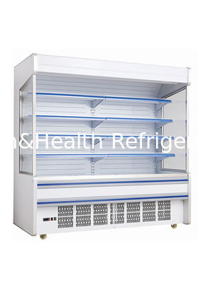 Open Display Cooler Upright Open Chiller Untuk Minuman Buah Sayuran