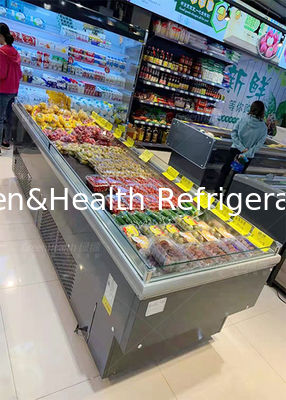 Lemari Pendingin Buah Horisontal, Chiller Display Sayuran Untuk Supermarket