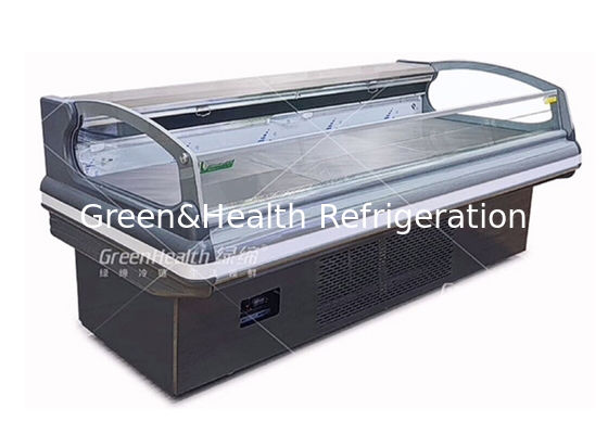 Daging Segar Tampilan Terbuka Kulkas Freezer Makanan Beku Komersial