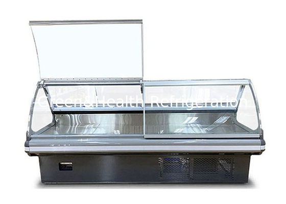 Supermarket Countertop Pendingin Makanan Deli Display Case Chiller