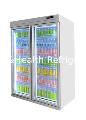 Deluxe Split Vertikal Supermarket Refrigerating Display Cabinet Lemari Es Untuk Minuman