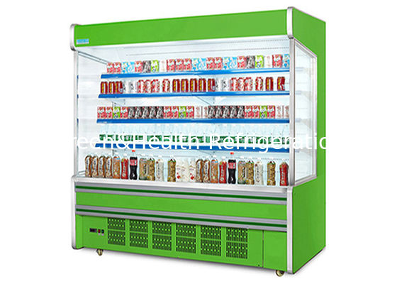 Plug In Compressor Vertical Open Air Display Cooler Untuk Minuman