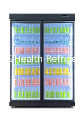 Fan Cooling Commercial Display Chiller Pencairan Otomatis Dengan Pintu Ayun