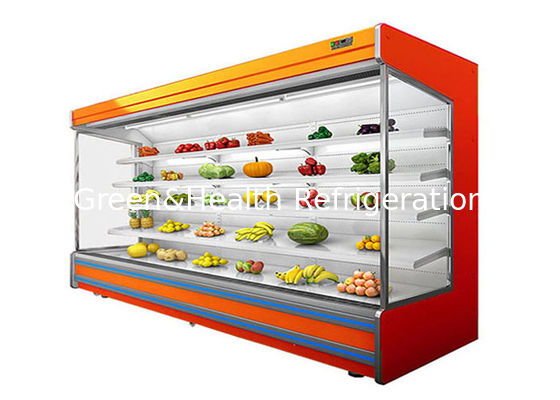 R22 Komersial Display Freezer Multi Rack Stand Open Display Air Chiller Untuk Sayuran Buah