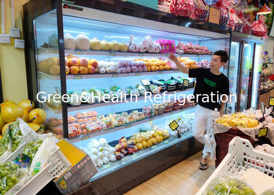 3600W Kebisingan Rendah Tampilan Komersial Freezer Multideck Buka Minuman Susu Tampilan Kulkas Untuk Toko