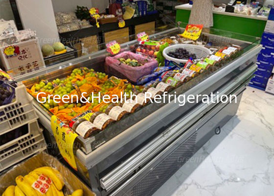 Auto Defrost 264L Fruit Display Chiller Dengan Stainless Steel