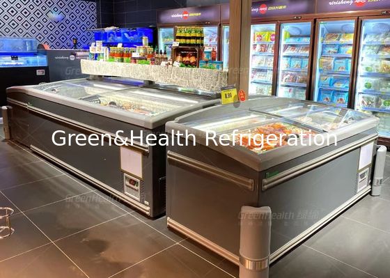 Direct Cooling Glass Top Island Chest Freezer -22C Kapasitas Besar 850L