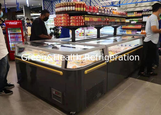 566W Visible Combination Island Freezer Peralatan Pembekuan Supermarket