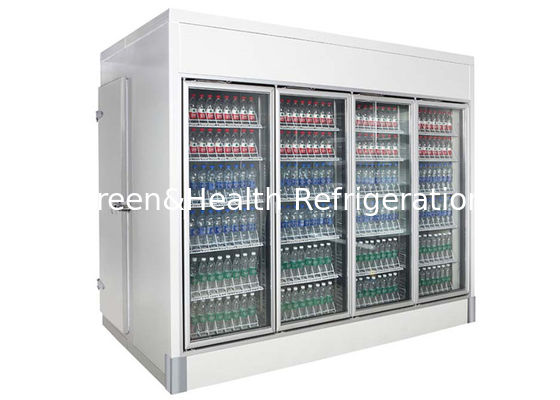 7500L R404 Komersial Display Freezer Multi Glass Door Walk In Cold Storage Display Chiller