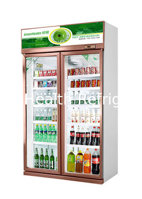 Champagne Supermarket Display Kulkas Pintu Kaca Minuman Showcase Cooler