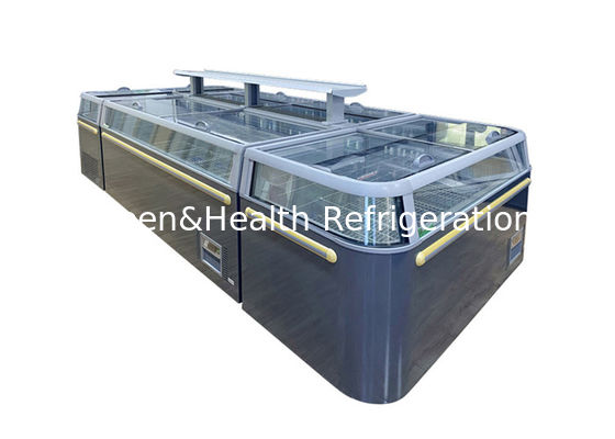 Supermarket Sliding Door Deep Chest Freezer Kulkas Gabungan