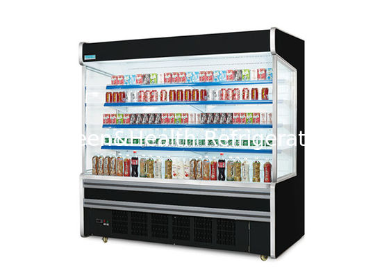 Chiller terbuka multi-deck komersial dengan pendinginan dinamis rak yang disesuaikan dan pencahayaan LED untuk supermarket