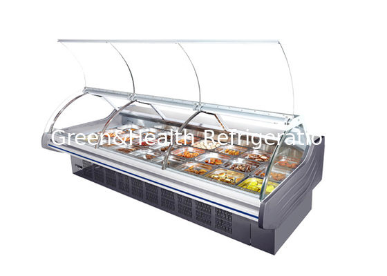 Tampilan Pintu Balik Depan Daging Chiller Refrigerated Hot Deli Showcase 232L