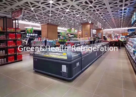 Island Ice Cream Commercial Display Chest Freezer Defrost Free