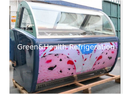 Komersial Gelato Ice Cream Display Freezer 12 Pans Frost Free