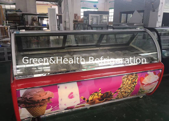 OEM Ice Cream Display Freezer Food Grade Popsicle Cabinet Freezer Showcase Makanan Ringan Komersial