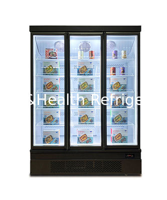1650W Minuman Kaca Pintu Freezer Produk Beku Seafood Display Showcase