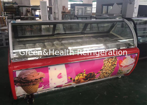 1260W Gelato kecil display Freezer 12 Piece Trays Mesin es krim lunak
