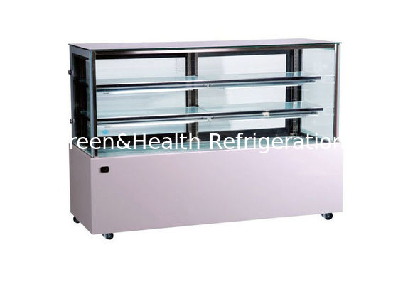 4 kaki persegi Kaca Cake Display Chiller Patisserie Bakery Display Case