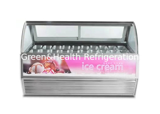 12 Pans Commercial Ice Cream Display Freezer Showcase Dengan Secop Compressor
